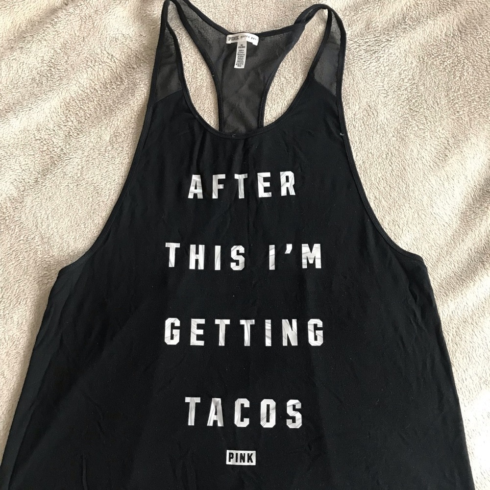 PINK- Black tank - medium
